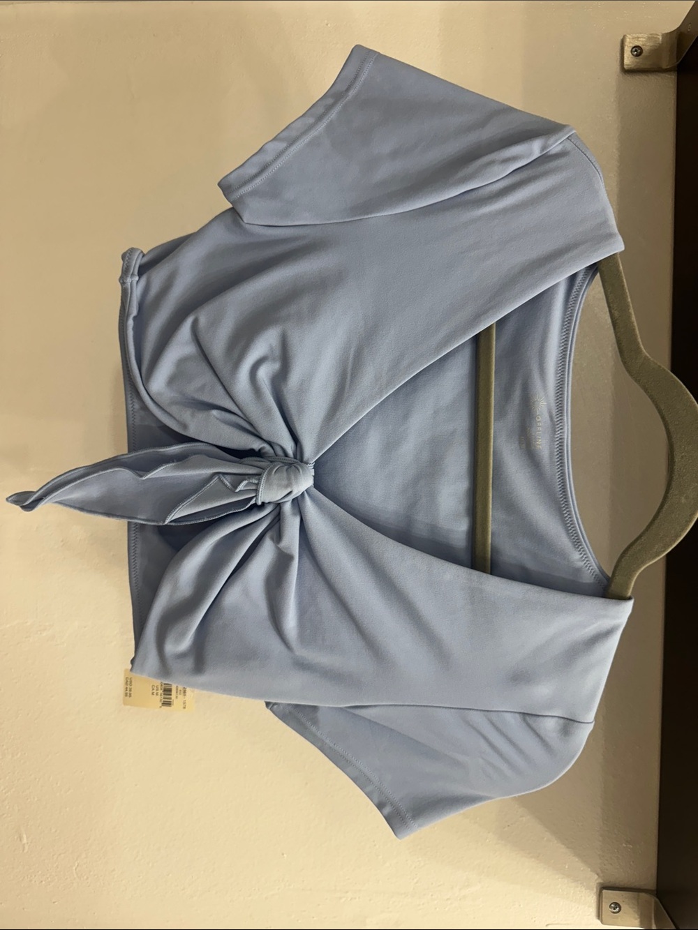aerie Light Blue Front-Tie Crop Top
